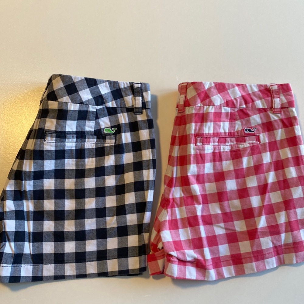 2 pairs of gingham shorts both size 2
